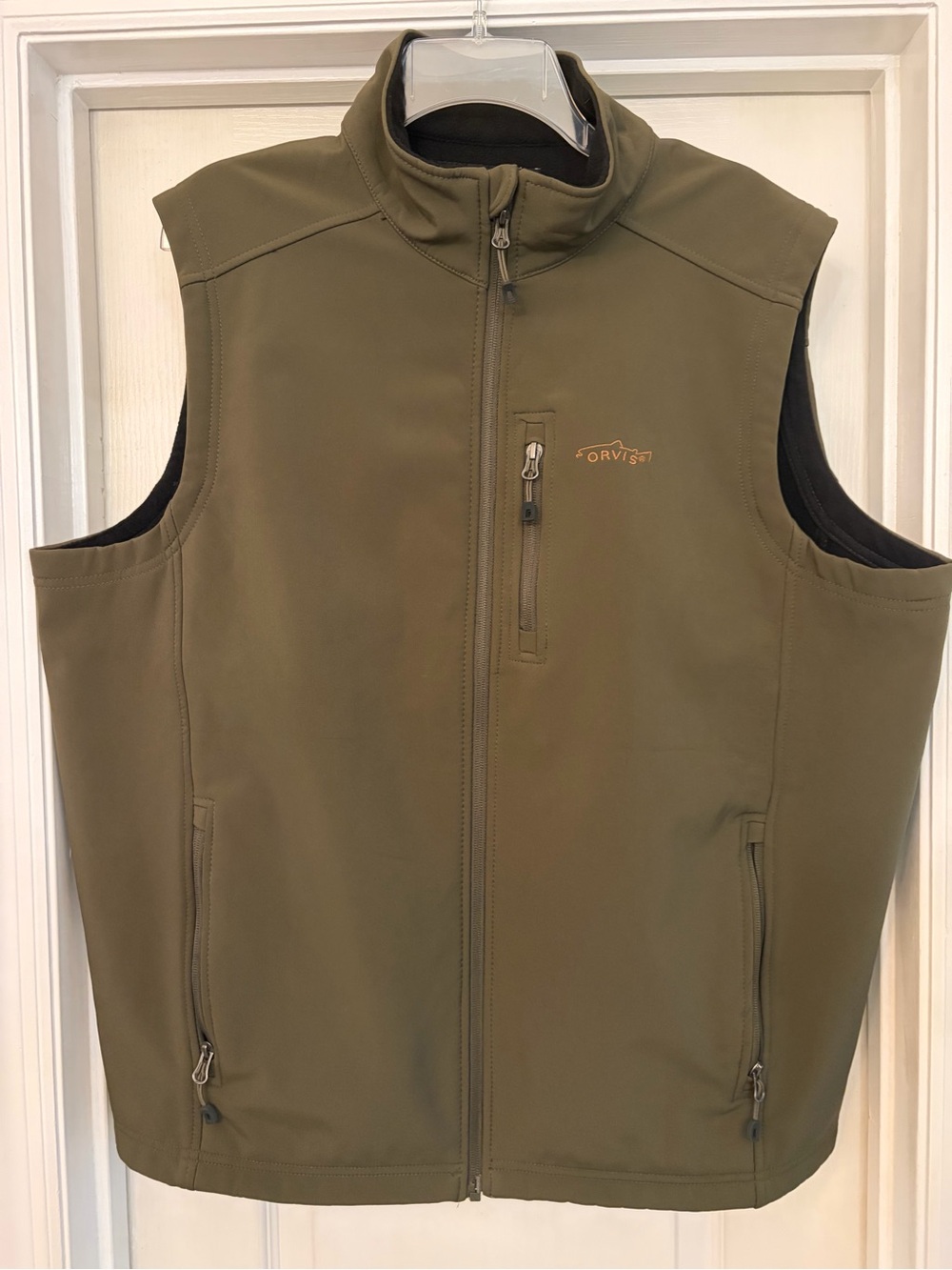 Orvis Soft Shell Logo Vest - Fleece lined, brown XL Hiking Fall Walking
